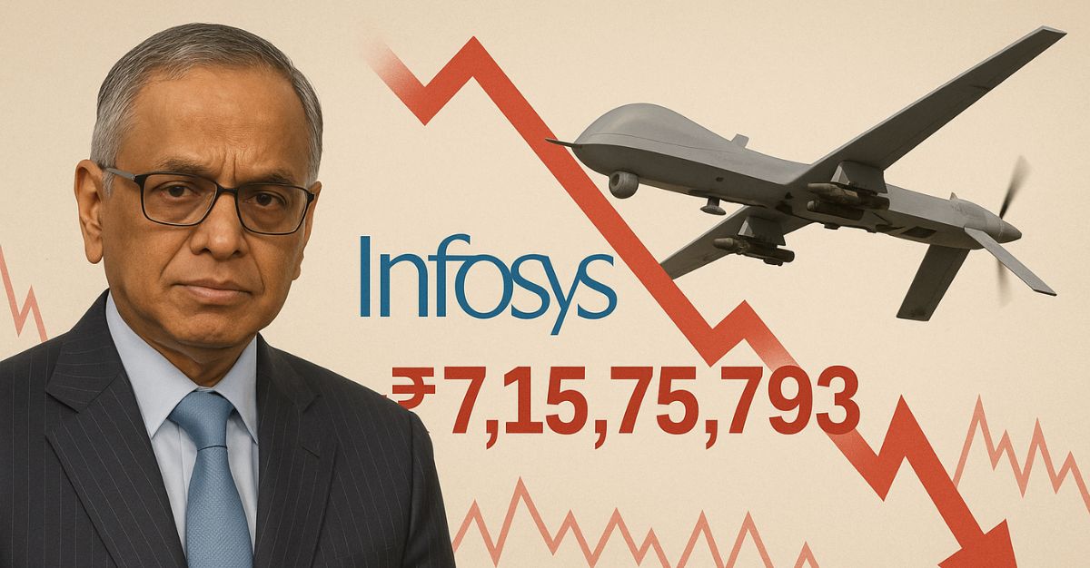 Narayana Murthy’s Infosys loses Rs 7,15,75,793 in just 1 day from this defence drone stock after announcing Q1FY26 results!