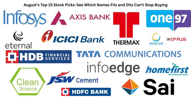 August’s Top 15 Stock Picks: See Which Names FIIs and DIIs Can’t Stop Buying!