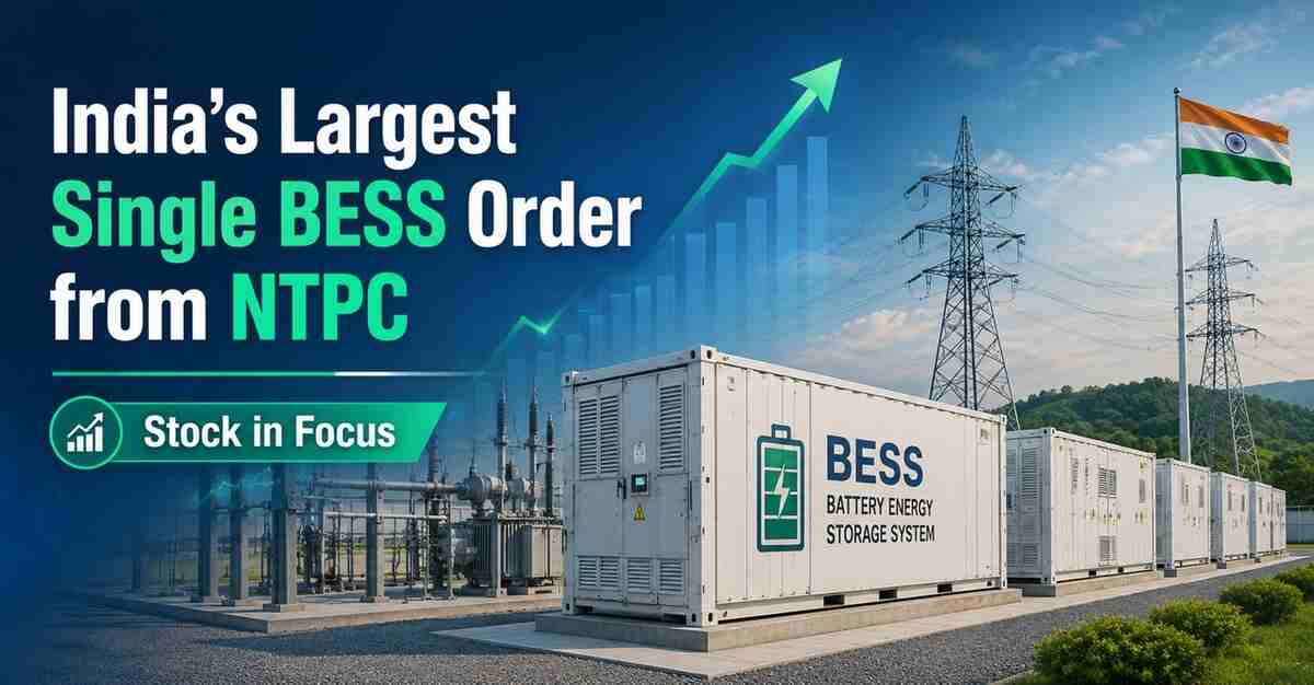 Largest Single BESS Order Awarded in India: This Small-Cap Multibagger Stock Jumps Over 5% After Securing Order from NTPC; FIIs Increase Stake
