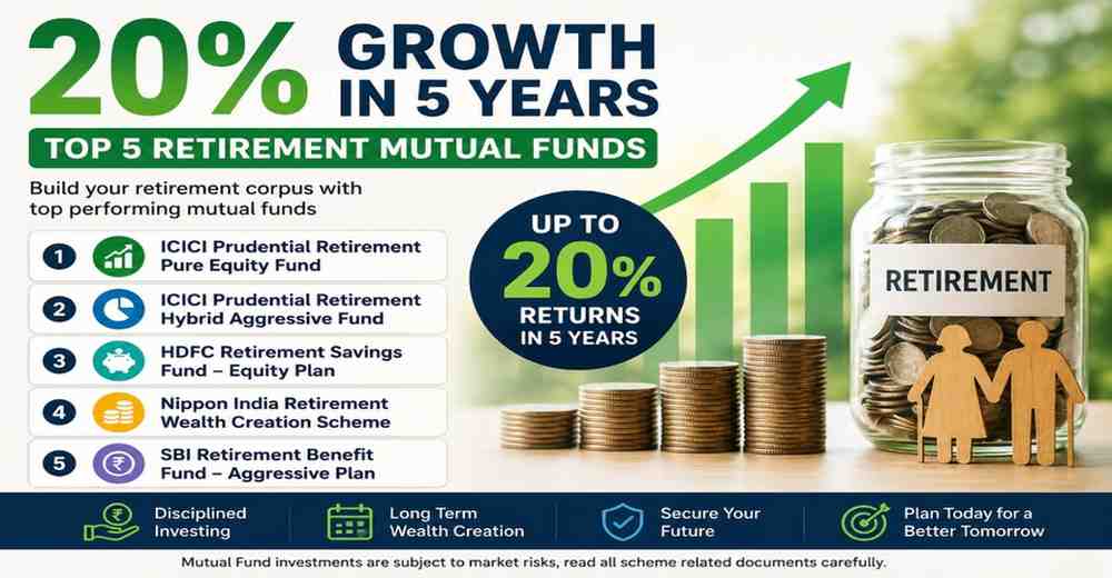 Top 5 Retirement Mutual Funds That Delivered Up to 20%+ Returns in 5 Years