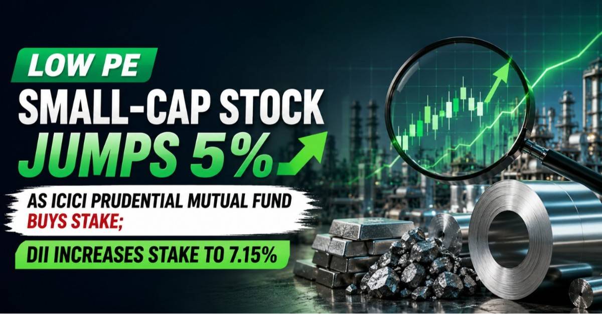 Low PE Small-Cap Stock Jumps 5% on Tuesday as ICICI Prudential Mutual Fund Acquires Stake; DII Holding Rises to 7.15%