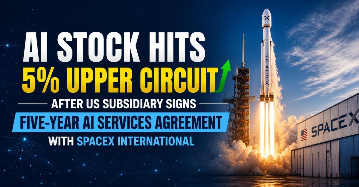 Penny Stock Below Rs 30: This AI Stock Hits 5% Upper Circuit After US Subsidiary Signs Five-Year AI Services Agreement With SpaceX International