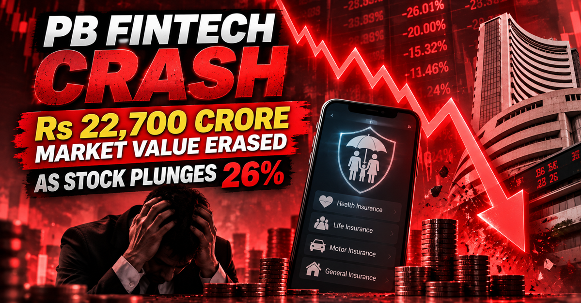 PB Fintech Bloodbath: Rs 22,700 Crore Market Value Erased As Stock Plunges 26%